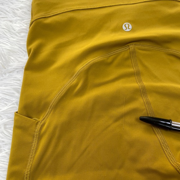 Lululemon Pants Womens 4 Gold Spice Power Thru High Rise Tight 25" Leggings Yoga - Picture 11 of 12